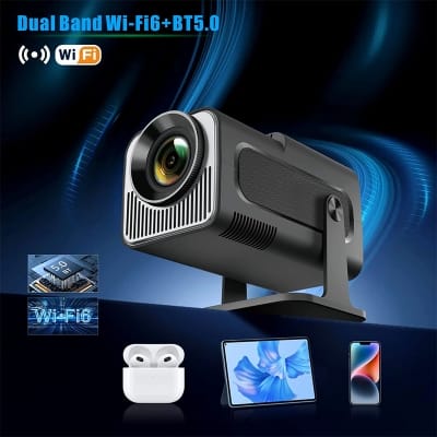 Picture of HY320 Mini -A /Big Projector Portable 4K Video Support Native 720P & 1080P Cinema Outdoor Android 11 Beam Projector Upgraded Version 