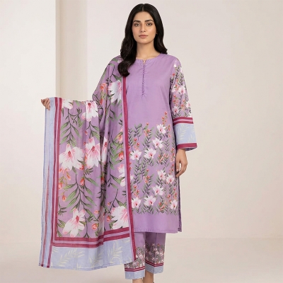Picture of Dubai Silk Fabric Three-Piece Salwar Kameez - Multicolor