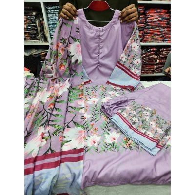 Picture of Dubai Silk Fabric Three-Piece Salwar Kameez - Multicolor