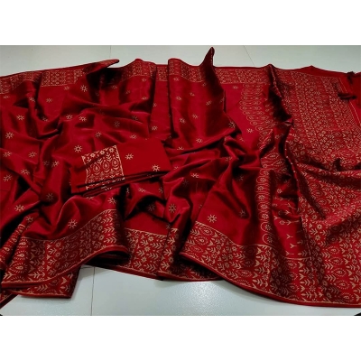 Picture of classy closet Exclusive Designer Screen Print Japani Silk Saree With Blouse for Women