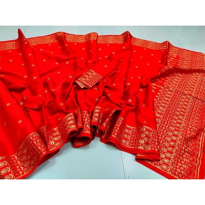 Picture of classy closet Exclusive Designer Screen Print Japani Silk Saree With Blouse for Women