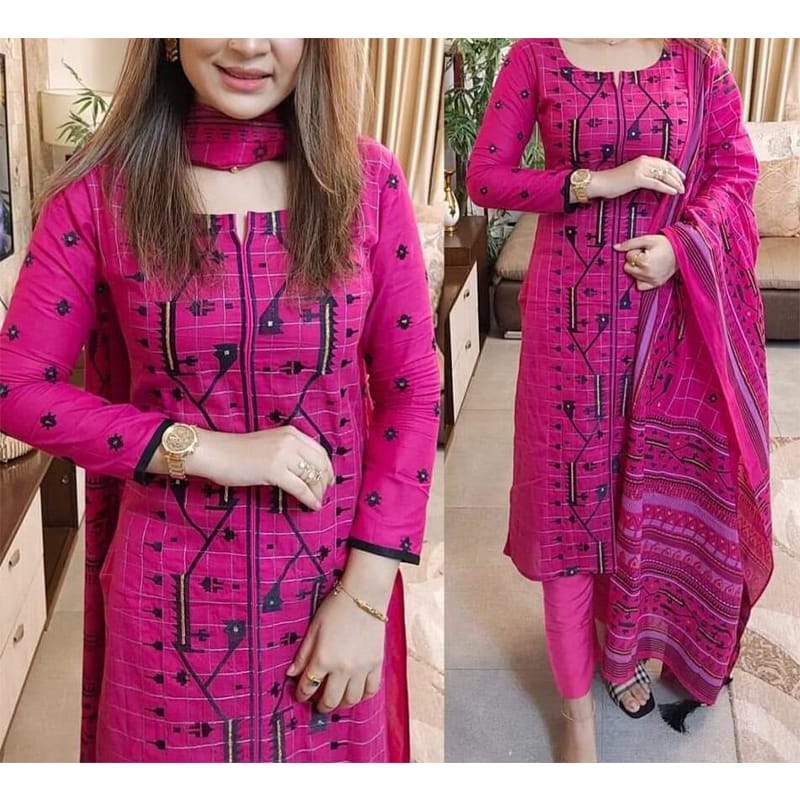 Picture of Unstitched Exclusive, Fashionable, Stylish and Comfortable, High Quality Three Piece for Women, Three Piece [3 Piece], new dress collection for women, Skin Print Cotton Three Piece For Women 