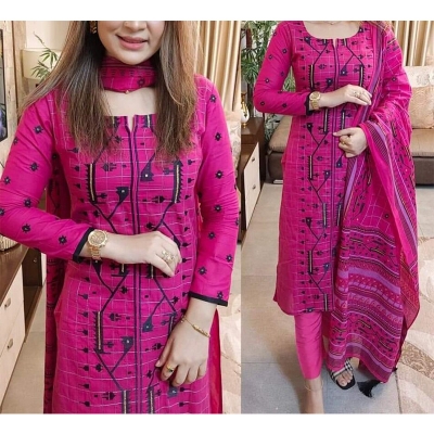 Picture of Unstitched Exclusive, Fashionable, Stylish and Comfortable, High Quality Three Piece for Women, Three Piece [3 Piece], new dress collection for women, Skin Print Cotton Three Piece For Women 
