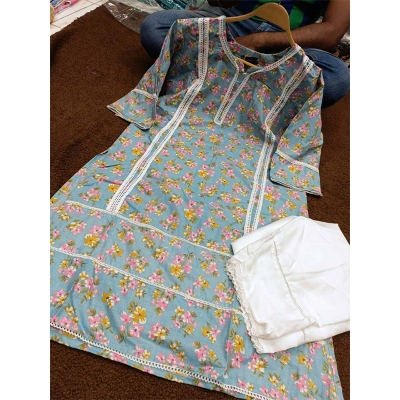Picture of New Exclusive designed Gown 2 piece long kurti different koti, Gown long kurti For Stylish Women / Girls 2 Piece