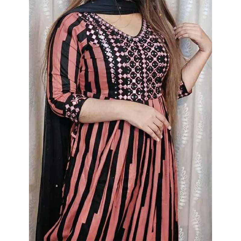 Picture of Stylish Unstitched Georgette/Jorjet Shalwar Kameez Four Piece (3 Piece) - Dress For Girls