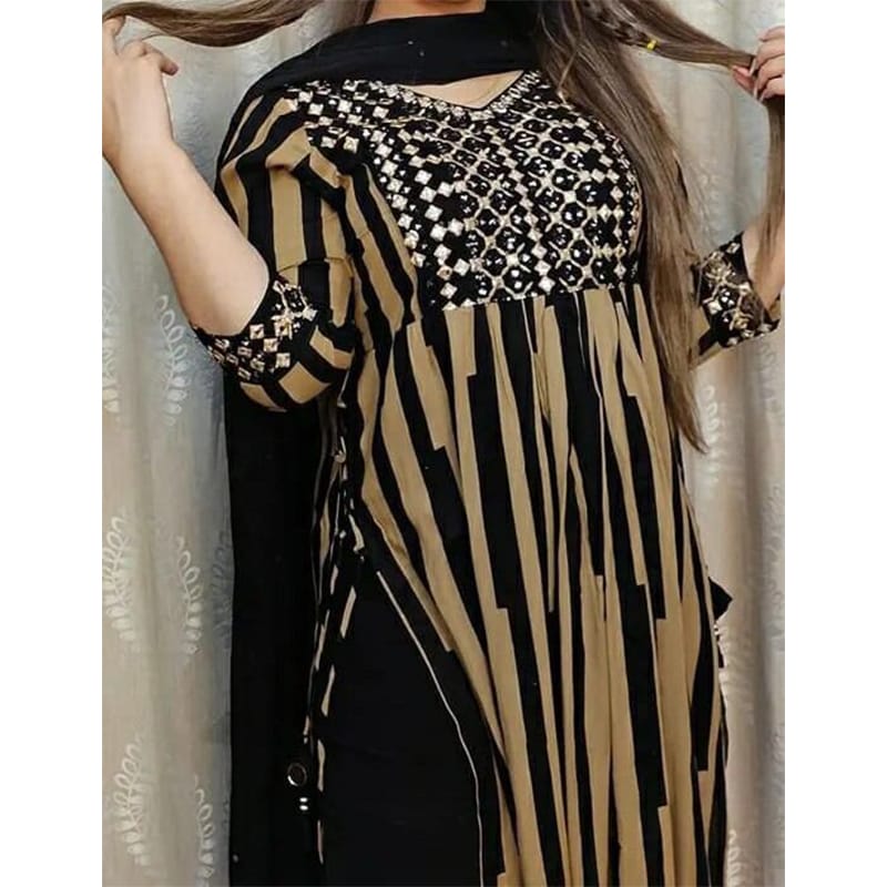 Picture of Stylish Unstitched Georgette/Jorjet Shalwar Kameez Four Piece (3 Piece) - Dress For Girls