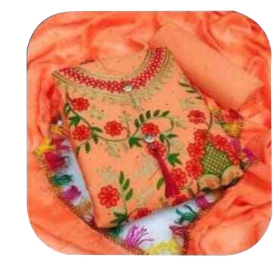 Picture of Stylish Unstitched Georgette/Jorjet Shalwar Kameez Four Piece (3 Piece) - Dress For Girls )