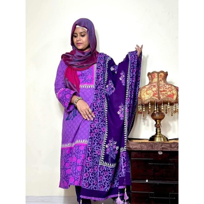 Picture of Latest Collection New Screen Print Cotton Three Piece Salower Kameez for women