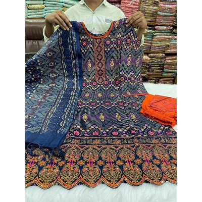 Picture of Pure AC Cotton Fabric High Quality Printed Three Piece - Multicolor