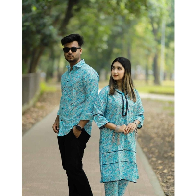 Picture of Couple Set/Trendy Couple Set/Couple dress/Couple dress Set/Couple Dress Set1(Kamiz 1 Salwar 1 Shirt)