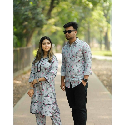 Picture of Couple Set/Trendy Couple Set/Couple dress/Couple dress Set/Couple Dress Set1(Kamiz 1 Salwar 1 Shirt)
