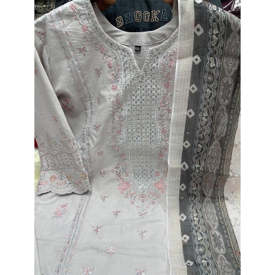 Picture of New EID Collection Sequence Readymade stylish Georgette - ORGANZA Three - Piece - Light Grey