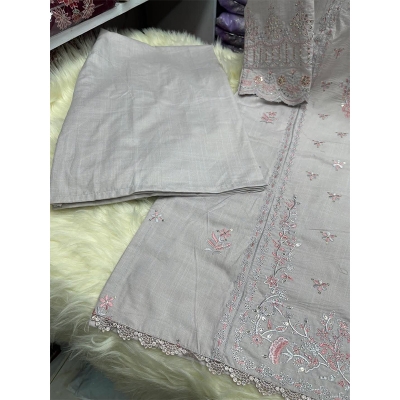 Picture of New EID Collection Sequence Readymade stylish Georgette - ORGANZA Three - Piece - Light Grey