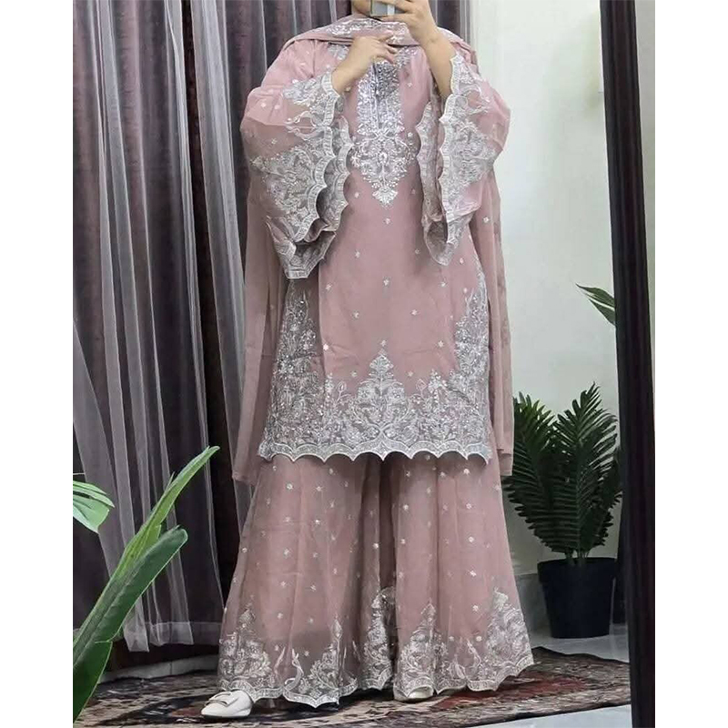 Picture of New EID Collection Sequence Readymade stylish Georgette - ORGANZA Three - Piece