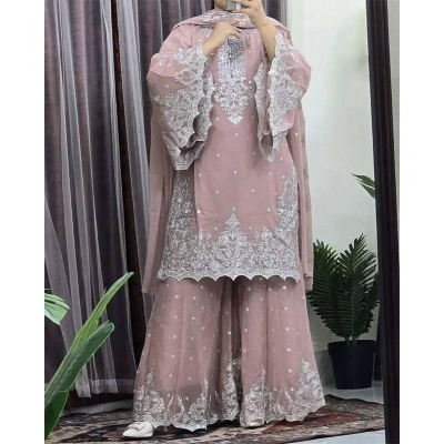 Picture of New EID Collection Sequence Readymade stylish Georgette - ORGANZA Three - Piece