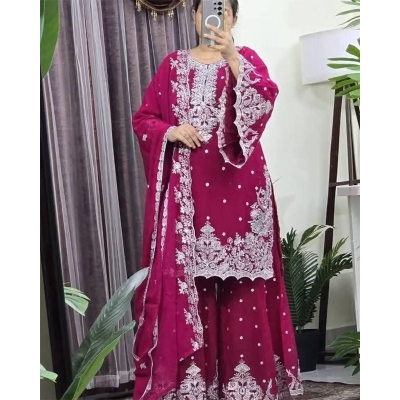 Picture of New EID Collection Sequence Readymade stylish Georgette - ORGANZA Three - Piece
