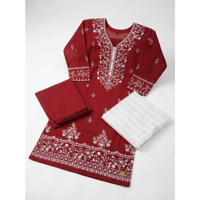 Picture of Ready made Cotton 3  Piece Kurti Kameez Dress for Women Trendy Stylish Comfortable Daily Wear Fabric