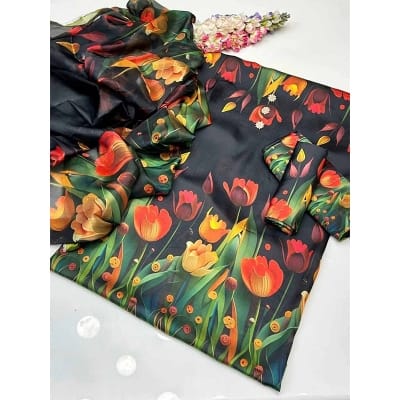 Picture of 3D Design New Hot Collection Readymade 3 PS Micro Fabric Best Premium Quality - Multicolor