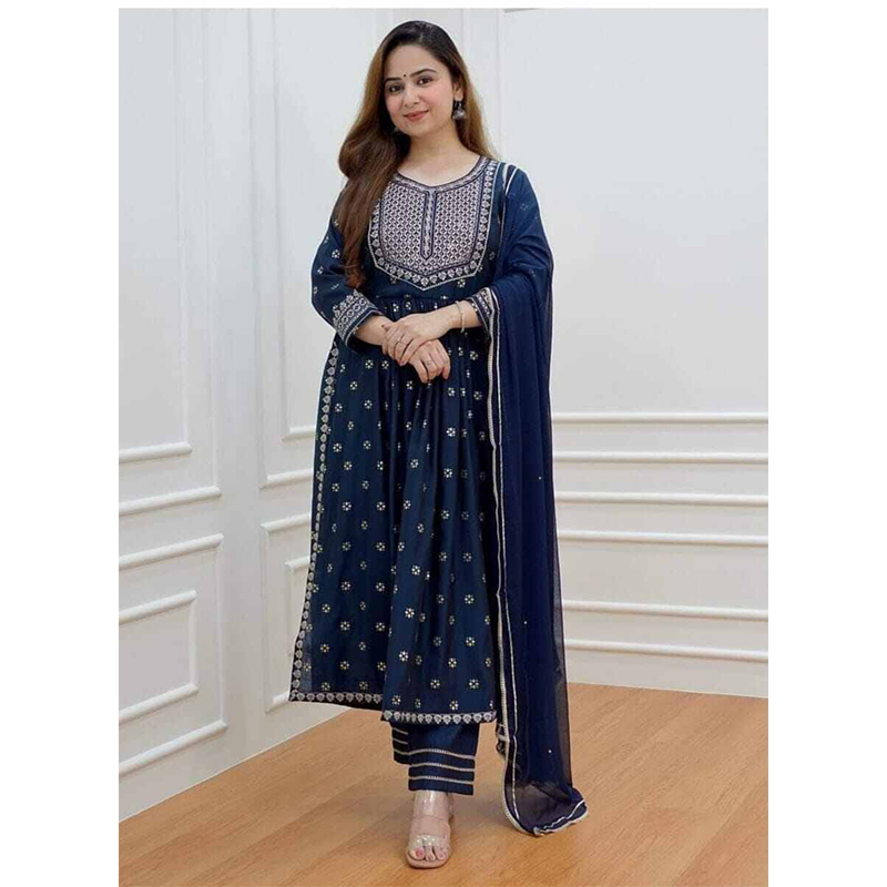 Picture of Classy Closet Premium Quality - Eid Exclusive Nayera Cut Gaoun Three Pieces Stitched Maroon Color for Fashion Women/Girls. - Trend and Need full