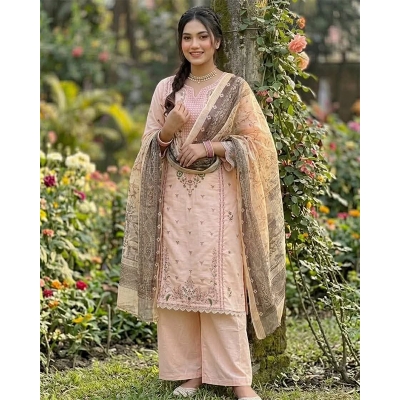 Picture of New EID Collection Sequence Readymade stylish Georgette - ORGANZA Three - Piece