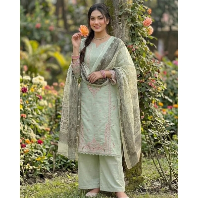 Picture of New EID Collection Sequence Readymade stylish Georgette - ORGANZA Three - Piece
