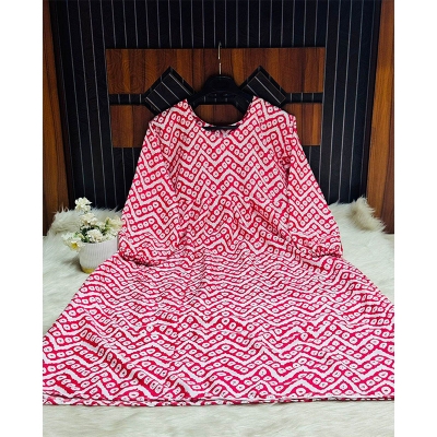 Picture of Muslim Cotton Readymade Dress Computer Embroidery Work Orna Georgette Computer Embroidery Work