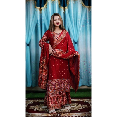 Picture of New Exclusive Skin Print Linen Garara Salwar Kameez Collection - Fashionable Attire for Women