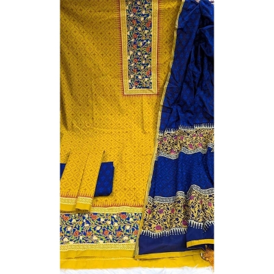 Picture of Exclusive Cotton Unstitched Block Print High Quality Three Piece dress For Women classy closet - Multicolor 