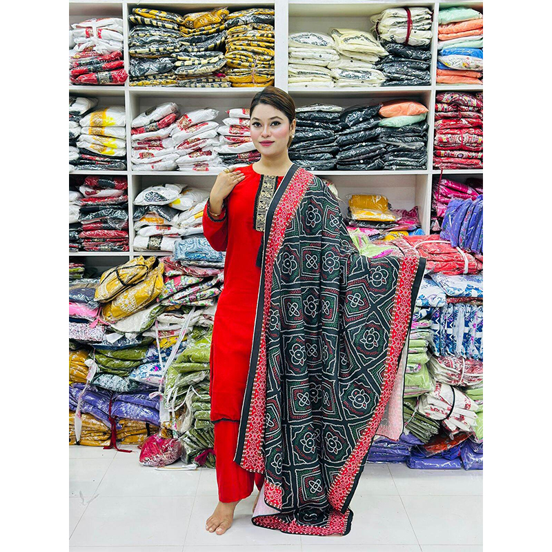 Picture of Stitched Sequence Multi Color Lais And Print Work Three Piece For Women( Four Piece)