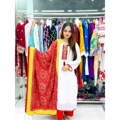 Picture of Stitched Sequence Multi Color Lais And Print Work Three Piece For Women( Four Piece)