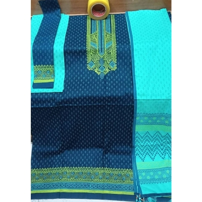 Picture of Exclusive Cotton Unstitched Block Print High Quality Three Piece dress For Women classy closet - Multicolor