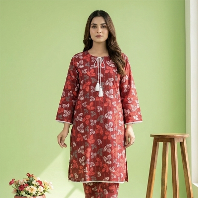 Picture of Cotton 1 Piece Kurti Kameez Dress for Women Trendy Stylish Comfortable Daily Wear Fabric