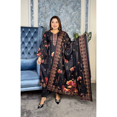 Picture of Pakistani inspired latest design digital print ready three piece collection