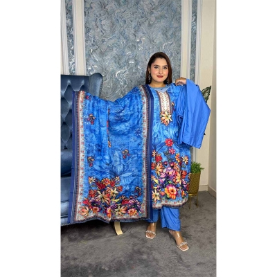 Picture of Pakistani inspired latest design digital print ready three piece collection