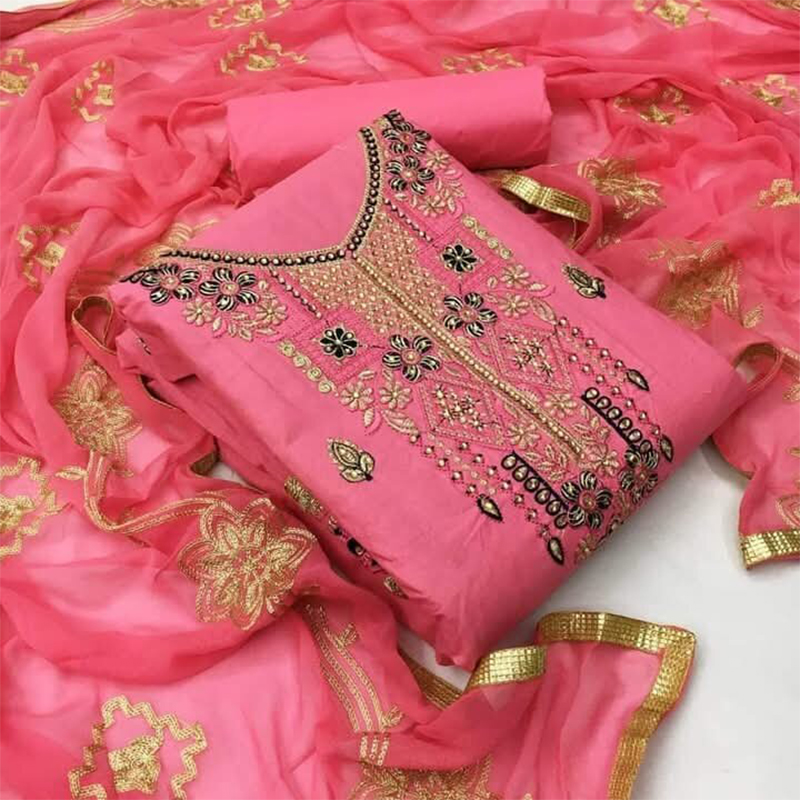Picture of New Stylish Latest Indian Designed High Quality Semi-stitched Georgette Embroidery Work Designer Anarkali Party Wear Suits For Women/Eid Collection