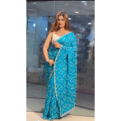 Picture of Indian Vichitra silk Saree Maroon Color High Quality Embroidery Work On Blouse