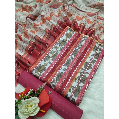 Picture of New Collection  Indian Rewat Boutiques Unfinished  Three Piece Dress