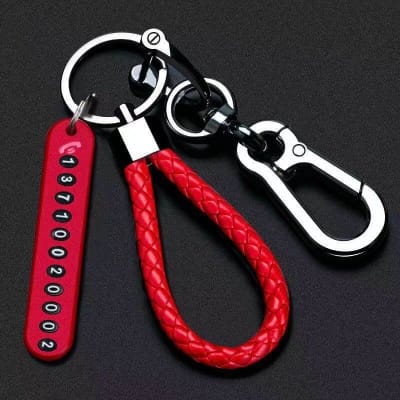 Picture of Anti-lost keychain with Mobile Number for Bicycle Car Auto Motor Cycle Key Ring Gift-Red - Key Ring - Key Ring - Key Ring