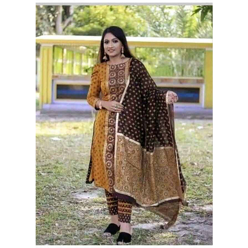 Picture of Afsan Artistry - Latest Collection Afsan Screen Print Cotton Three Piece Salwar Kameez - Perfect Casual Wear