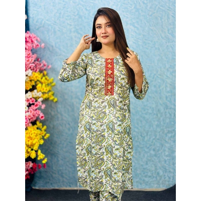 Picture of Readymade Cotton Stitched Fashionable Long Salwar kameez For Stylish women Girls -2 pice classy closet