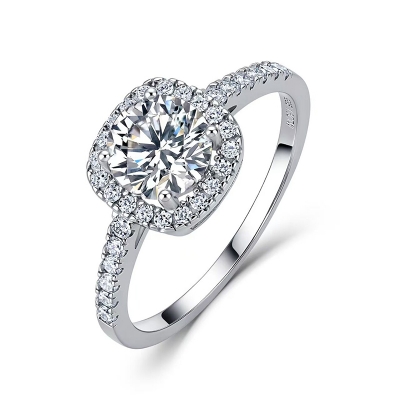 Picture of 【Latest Style】 Moissanite Engagement Finger Rings Inlaid Open Ring For Women Promise Wedding Adjustable Rings Fine Jewelry Qoddess - Multicolor (Adjustable)