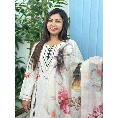 Picture of Readymade Tops Three Piece Collection By China Lilen For Girls And Women. - Dress For Girls - 3 Pice Dress - Multicolor
