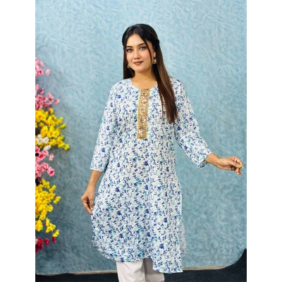 Picture of Readymade Cotton Stitched Fashionable Long Salwar kameez For Stylish women Girls -2 pice classy closet