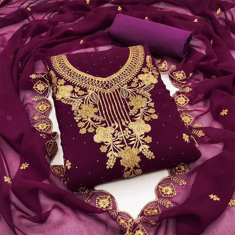 Picture of Exclusive Embroidered Three-Piece Salwar Kameez for Women - Stylish Dress Set
