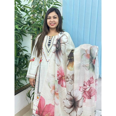 Picture of Readymade Tops Three Piece Collection By China Lilen For Girls And Women. - Dress For Girls - 3 Pice Dress - Multicolor