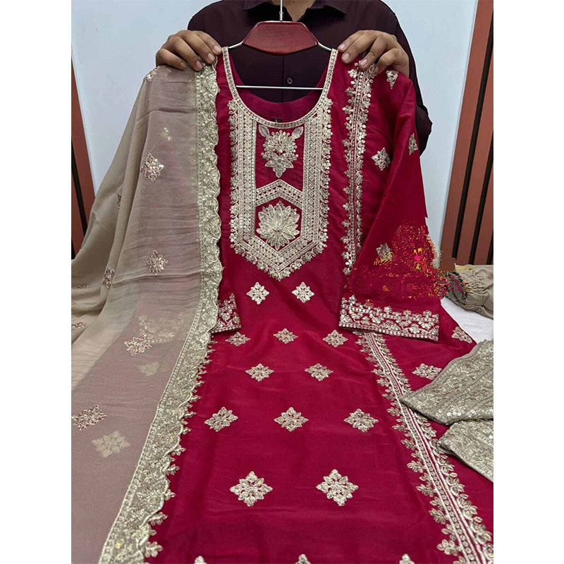 Picture of New EID Collection Sequence Readymade stylish Georgette - ORGANZA Three - Piece