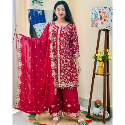 Picture of New EID Collection Sequence Readymade stylish Georgette - ORGANZA Three - Piece