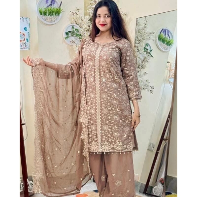 Picture of New EID Collection Sequence Readymade stylish Georgette - ORGANZA Three - Piece