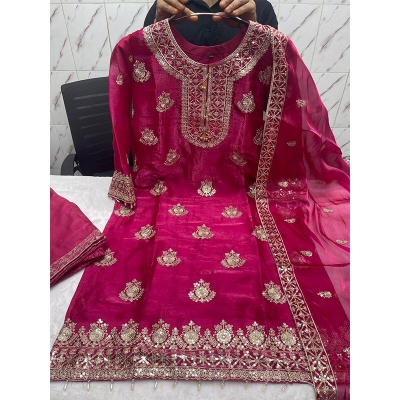 Picture of New EID Collection Sequence Readymade stylish Georgette Three - Piece