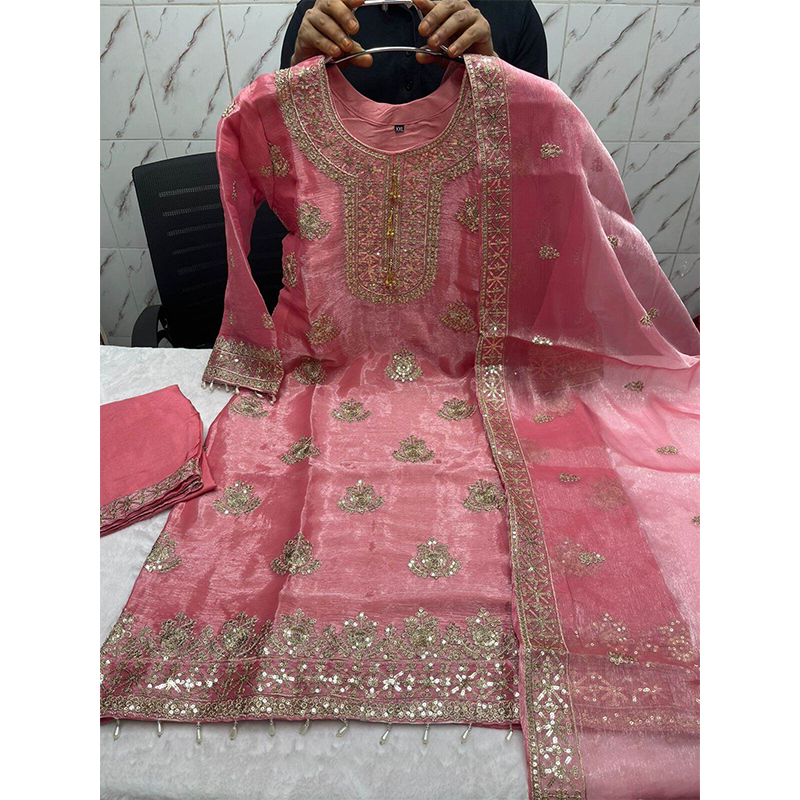 Picture of New EID Collection Sequence Readymade stylish Georgette Three - Piece